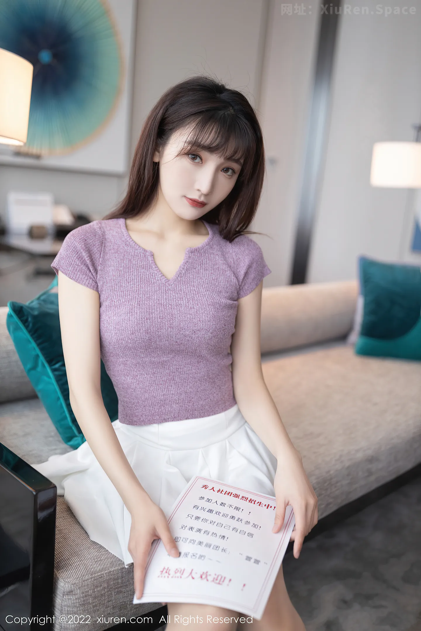 图片[6]-[XiuRen秀人网]VOL.4570 模特陆萱萱角色扮演主题紫色上衣半脱露紫色内衣撩人诱惑写真79P-秀人网官方网站